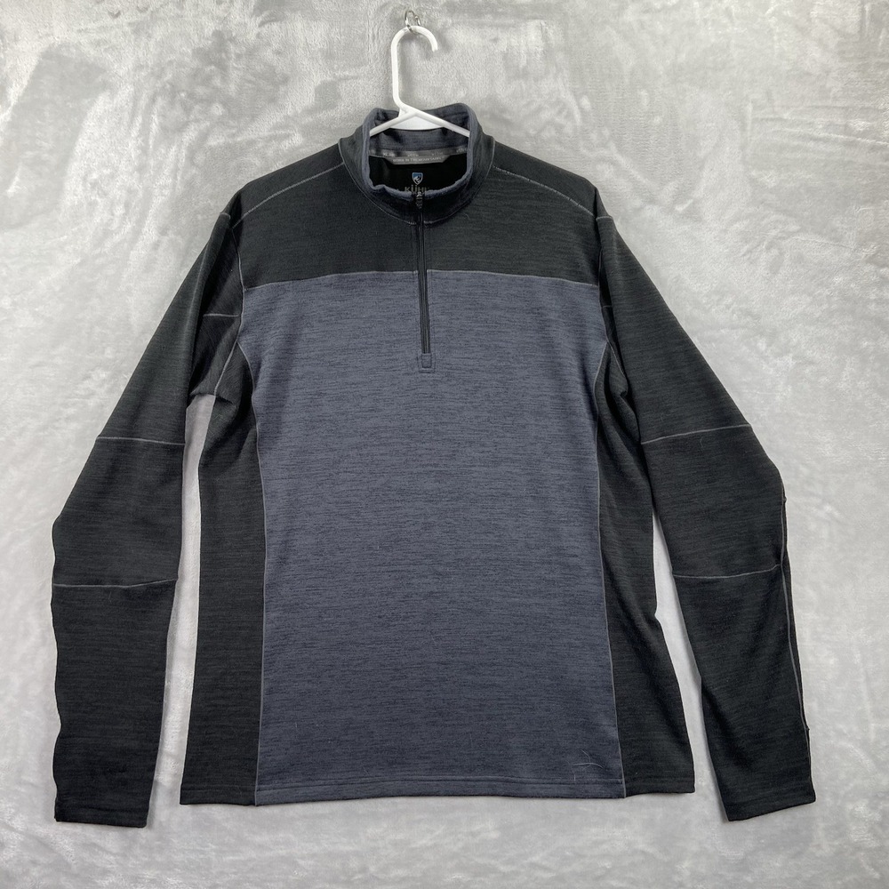 Kuhl Men's Zip Up Sweater - Black and Gray